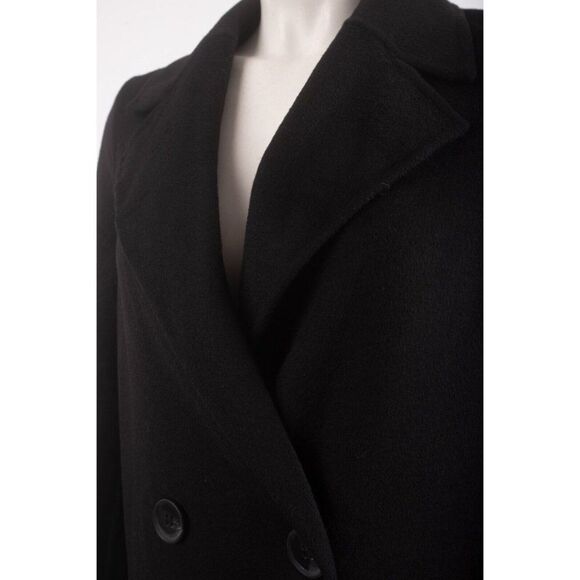 Zara Womens Pea Coat Double breasted Black XS Wool Blend Mid Length 4070/221 NWT - Picture 4 of 6